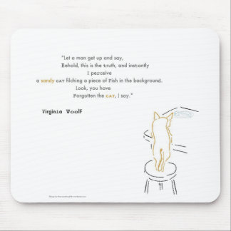 Virginia Woolf Filching Cat Mouse Pad