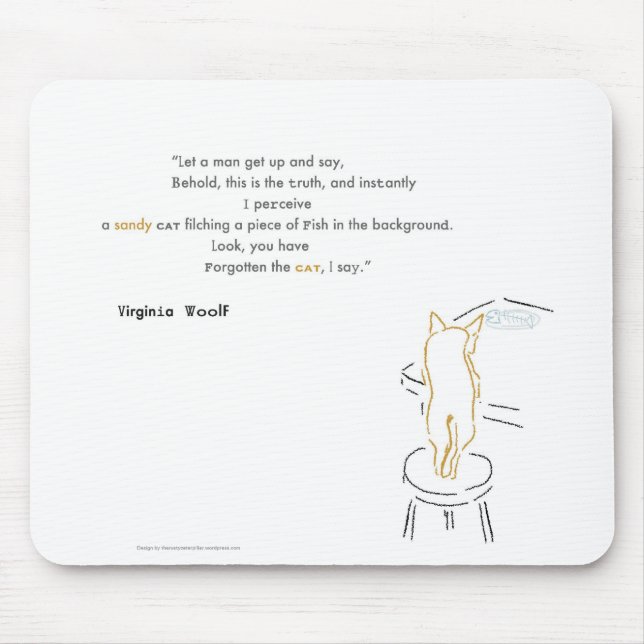Virginia Woolf Filching Cat Mouse Pad (Front)