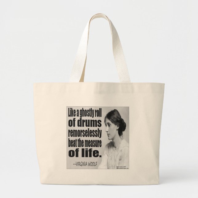 Virginia Woolf Ghostly Roll Quote Large Tote Bag (Front)