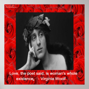 Virginia Woolf & Love Quote Poster