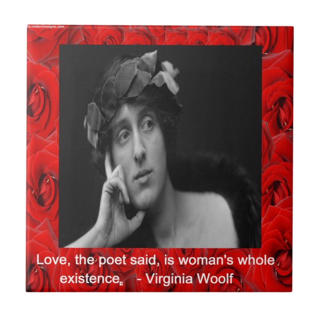 Virginia Woolf & Love Quote Tile (Front)