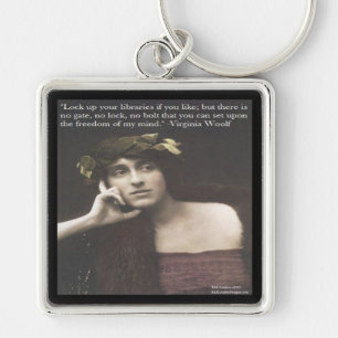 Virginia Woolf Open Mind Quote Keychain