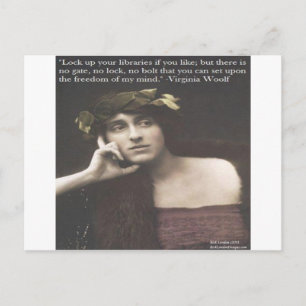 Virginia Woolf Open Mind Quote Postcard