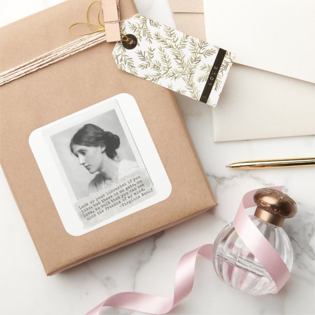 Virginia Woolf Quote - Icons of Women's History  Square Sticker (Gifting)
