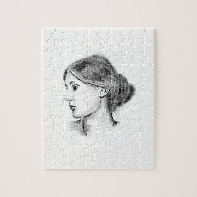 Virginia Woolf soft pencil portrait Jigsaw Puzzle (Vertical)