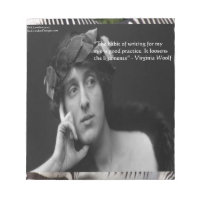 Virginia Woolf W/Zebra Stripes Writing Quote
