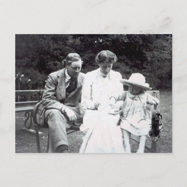 Virginia Woolf with Clive and Julian Bell, 1910 Postcard (Front)