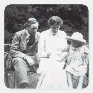 Virginia Woolf with Clive and Julian Bell, 1910 Square Sticker