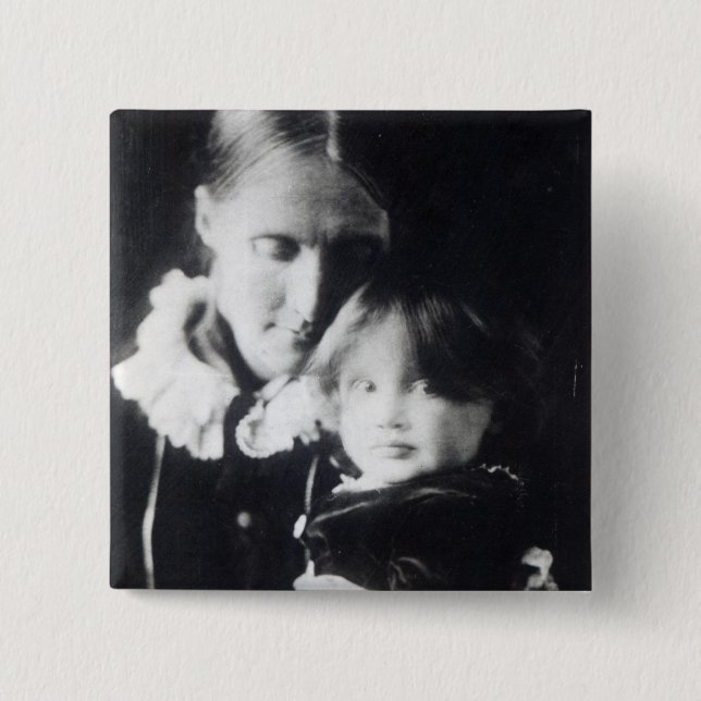 Virginia Woolf, with her mother Julia, 1884 2 Inch Square Button (Front)