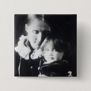 Virginia Woolf, with her mother Julia, 1884 2 Inch Square Button