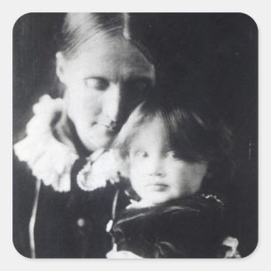 Virginia Woolf, with her mother Julia, 1884 Square Sticker