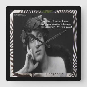 Virginia Woolf & Writers Quote Wall Clock