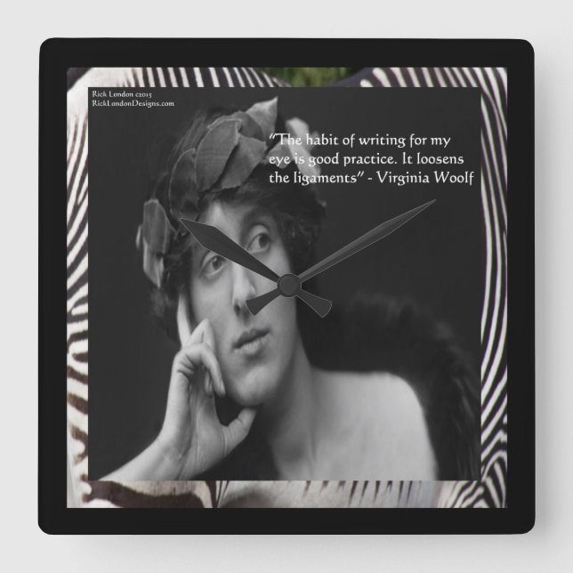 Virginia Woolf & Writers Quote Wall Clock (Front)