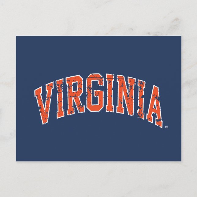Virginia Wordmark Distressed Invitation Postcard (Front)
