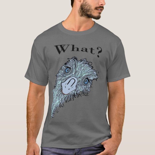 Virginia Wright Emu Face Expressive Graphic TShirt (Front)