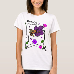 Virginia Wright Protect the Honeybees Floral  T-Shirt
