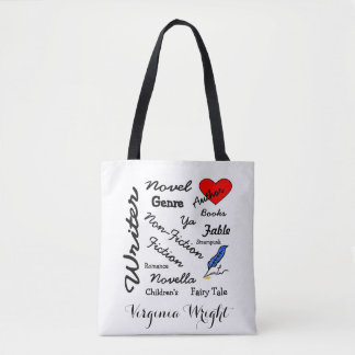 Virginia Wright Writer-Author Words Personalized Tote Bag