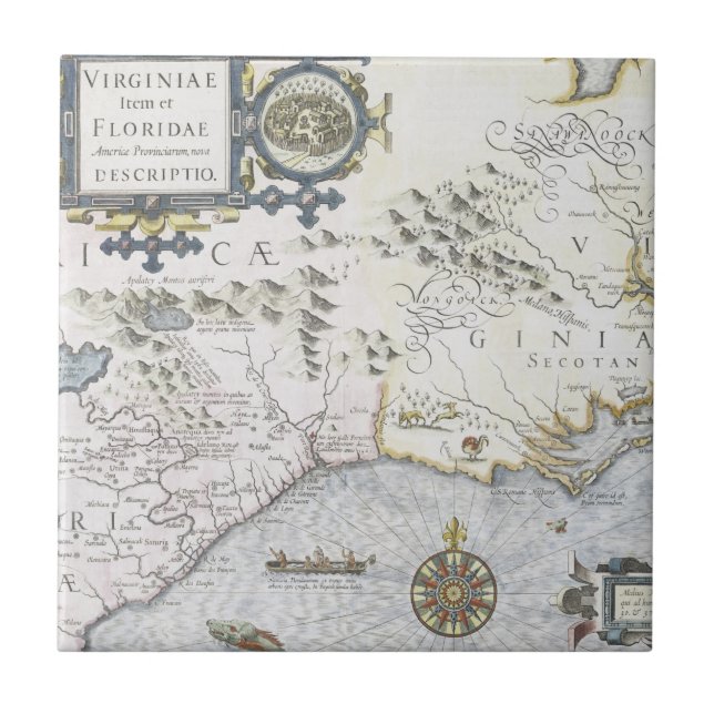 Virginiae Item et Floridae Americae provinciarum 3 Tile (Front)