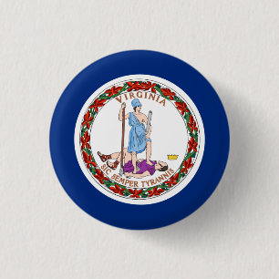 Virginian Flag, Flag of Virginia 1 Inch Round Button