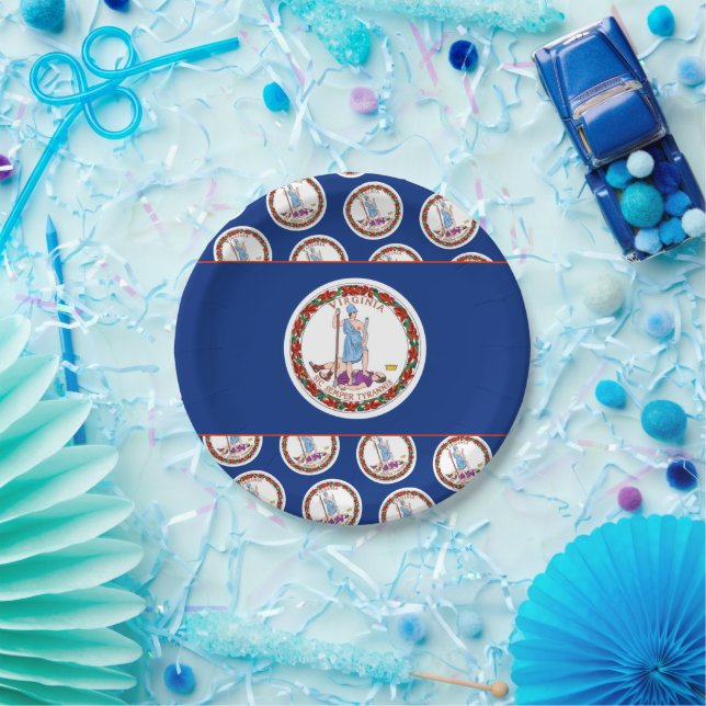 Virginian Flag, Flag of Virginia Paper Plate (Party)