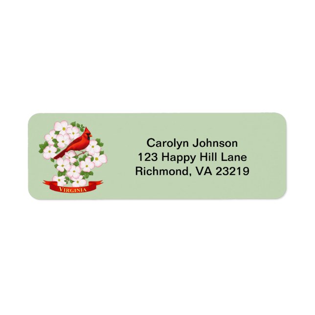 Virginie State Cardinal Bird and Dogwood Flower (Devant)