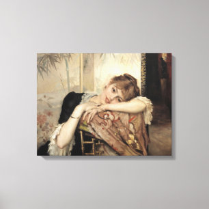 Virginie (The Parisian Woman) (by Albert Edelfelt) Canvas Print
