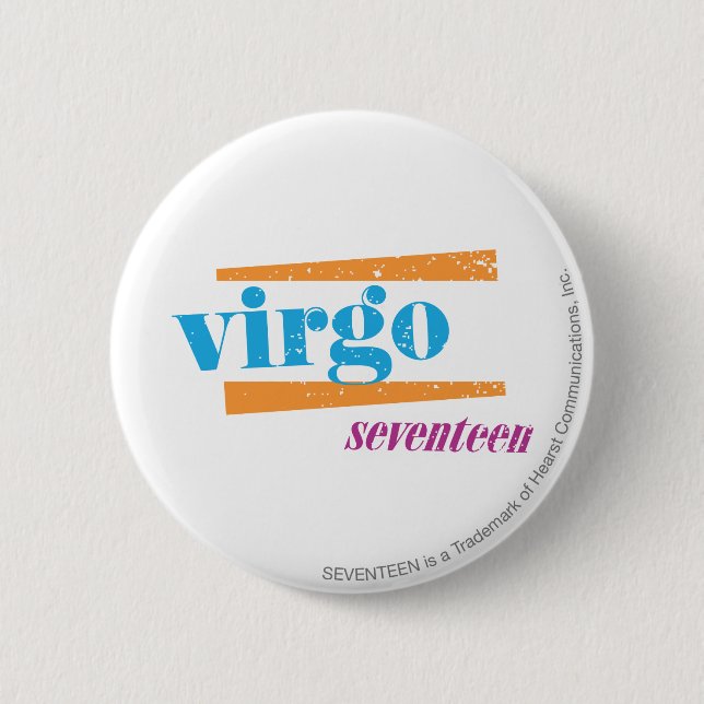 Virgo Aqua 2 Inch Round Button (Front)