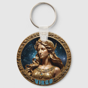 Virgo astrology sign keychain