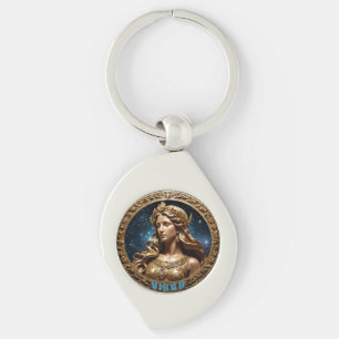 Virgo astrology sign keychain