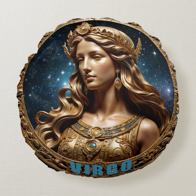 Virgo Astrology Sign  Round Pillow (Front)