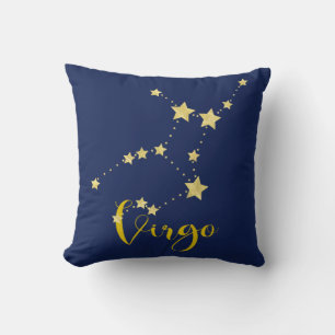 Virgo Astrology with Constellation of Stars Throw Pillow