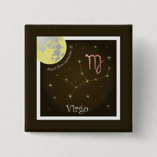 Virgo August 23 to September 23 2 Inch Square Button
