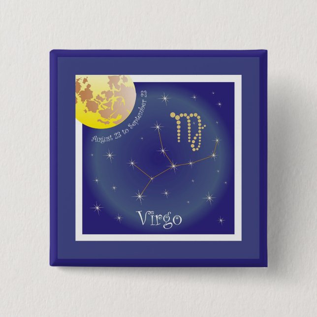 Virgo August 23 to September 23 Buttons (Front)