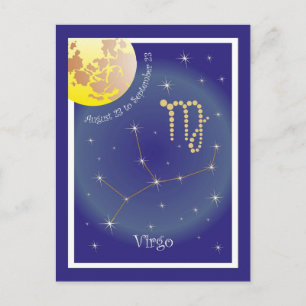 Virgo August 23 to September 23 Postkarte Postcard