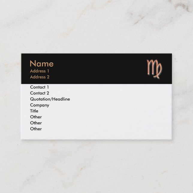 Virgo Business Card (Front)