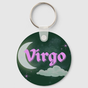Virgo Celestial Aesthetic Dreamy Moon Cloud Stars Keychain