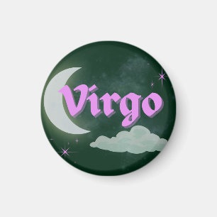Virgo Celestial Aesthetic Moon Cloud Stars Design Magnet