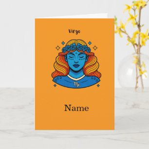 Virgo Celestial Goddess - Aesthetic Zodiac Art Card