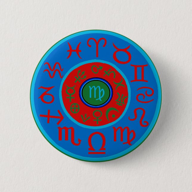 Virgo - Celestial Zodiac 2 Inch Round Button (Front)