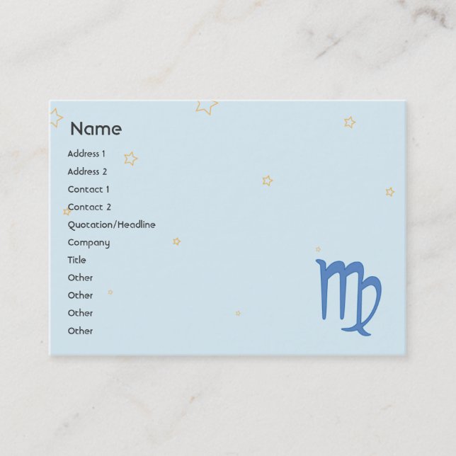 Virgo - Chubby Business Card (Front)