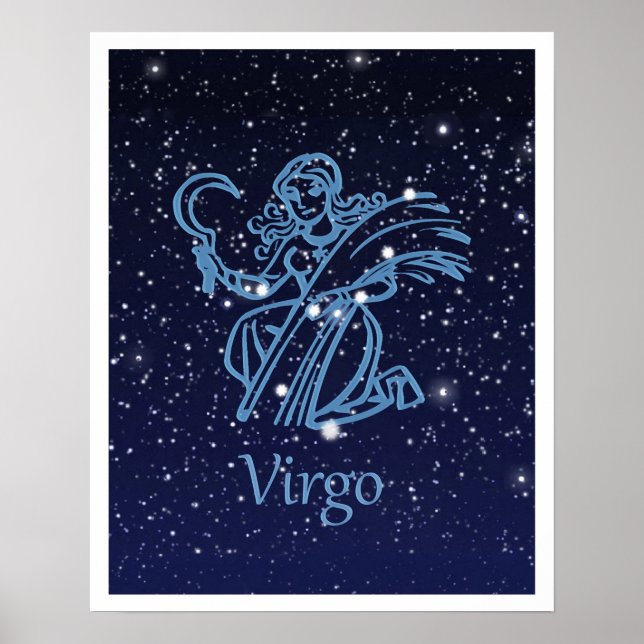 Virgo Constellation and Zodiac Sign with Stars (Front)