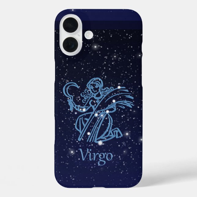 Virgo Constellation and Zodiac Sign with Stars Case-Mate iPhone Case (Back)