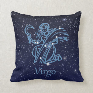 Virgo Constellation and Zodiac Sign with Stars Throw Pillow