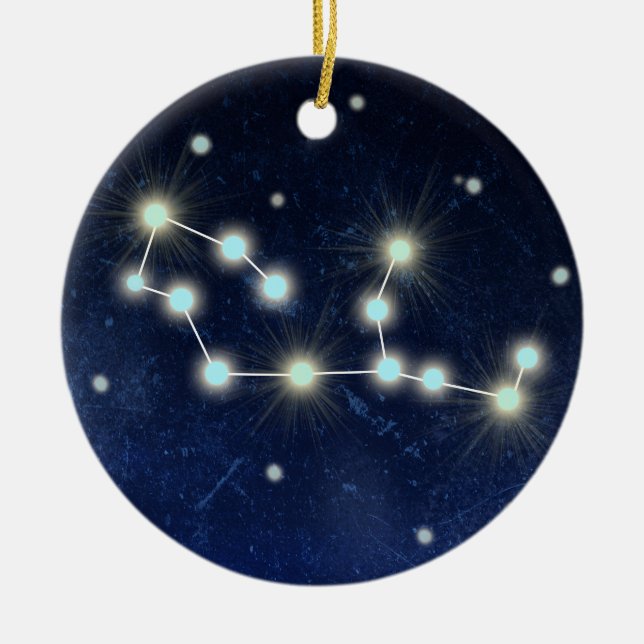 Virgo Constellation | Custom Name Ceramic Ornament (Front)