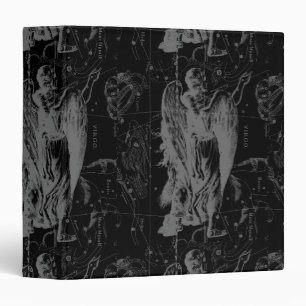 Virgo Constellation Hevelius 1690 on Black Binder