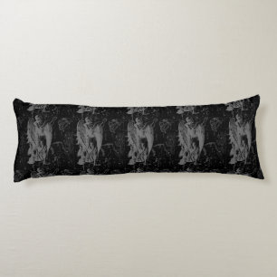 Virgo Constellation Hevelius 1690 on Black Body Pillow
