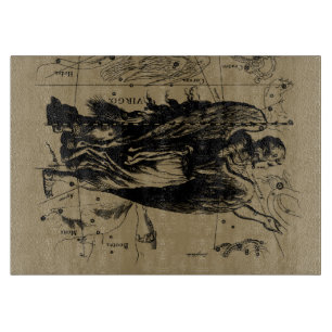 Virgo Constellation Hevelius Etching Style Cutting Board