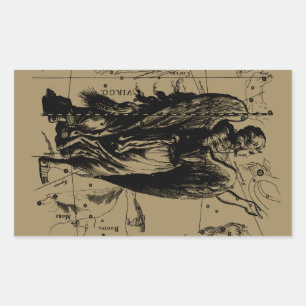 Virgo Constellation Hevelius Etching Style Sticker
