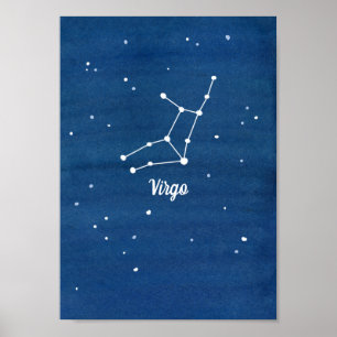 Virgo Constellation Stars Night Sky Poster