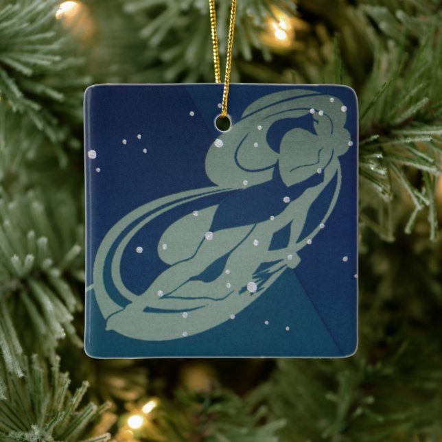 Virgo Constellation Vintage Zodiac Astrology Ceramic Ornament (Tree)